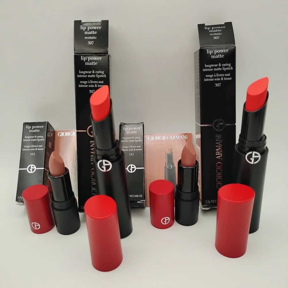 Giorgio Armani Lip Power Matte Lipstick 4 -  2 Red and 2 Beige - Picture 2 of 4